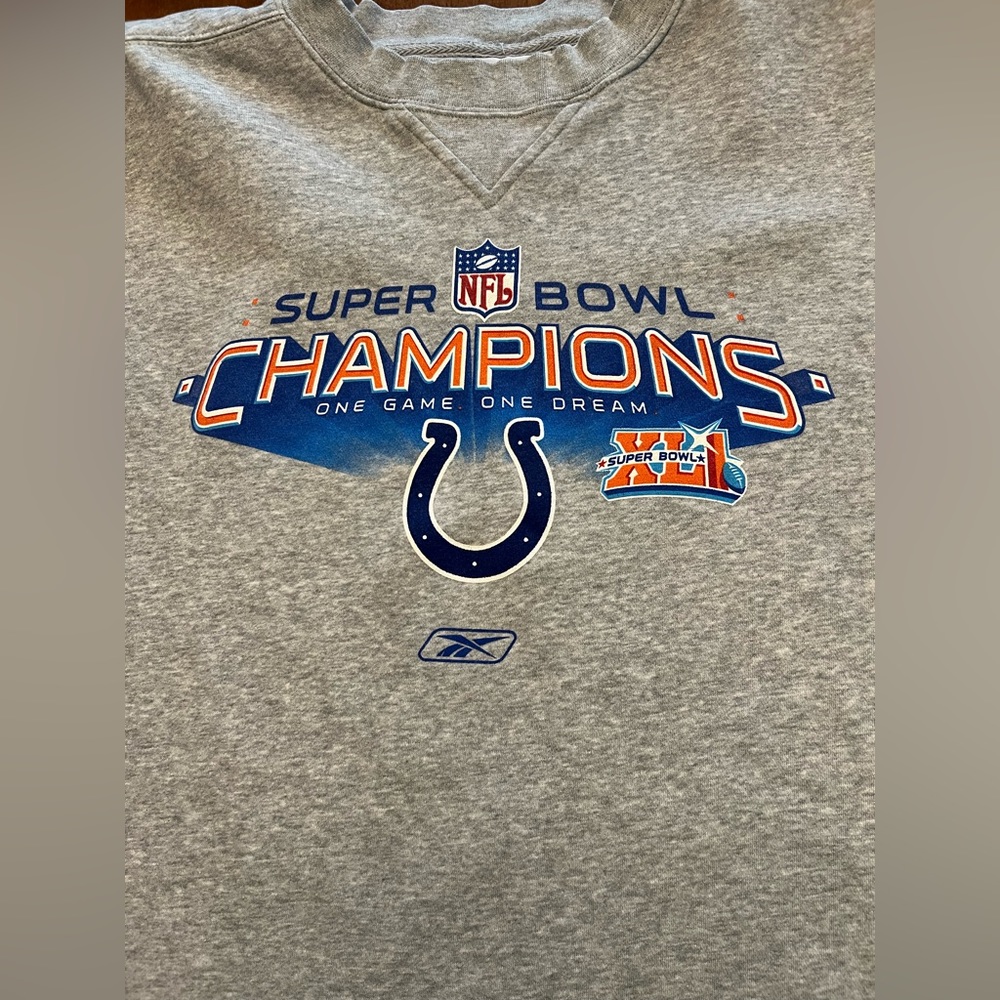 Super Bowl Champions NFL Indianapolis Colts Gray Sweatshirt Men’s XXL